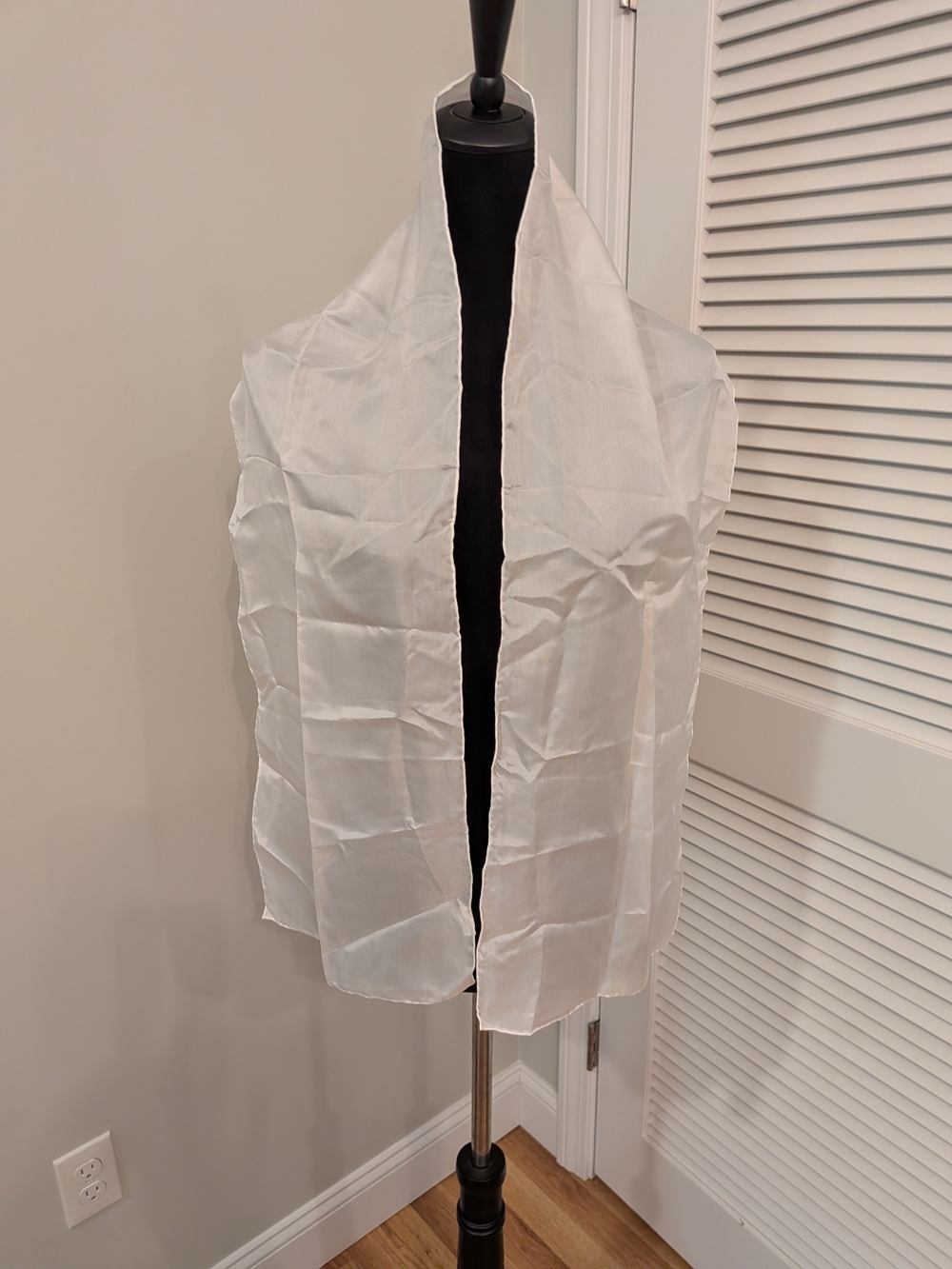 Lightweight White Silk Scarf New